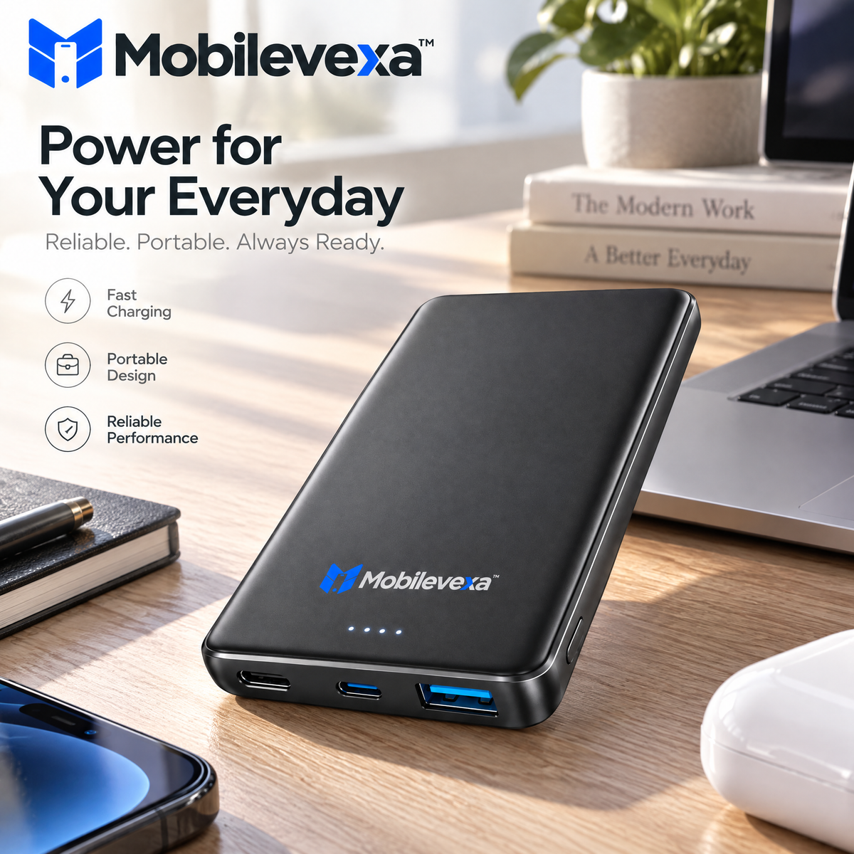 Mobilevexa™ Ultra-Slim Power Bank