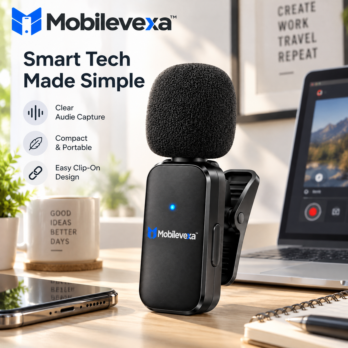 Mobilevexa™ Wireless Lavalier Microphone