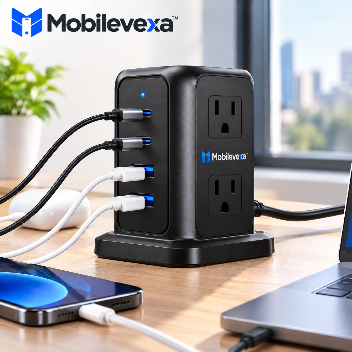 Mobilevexa™ Multi-Port Fast-Charging Power Hub