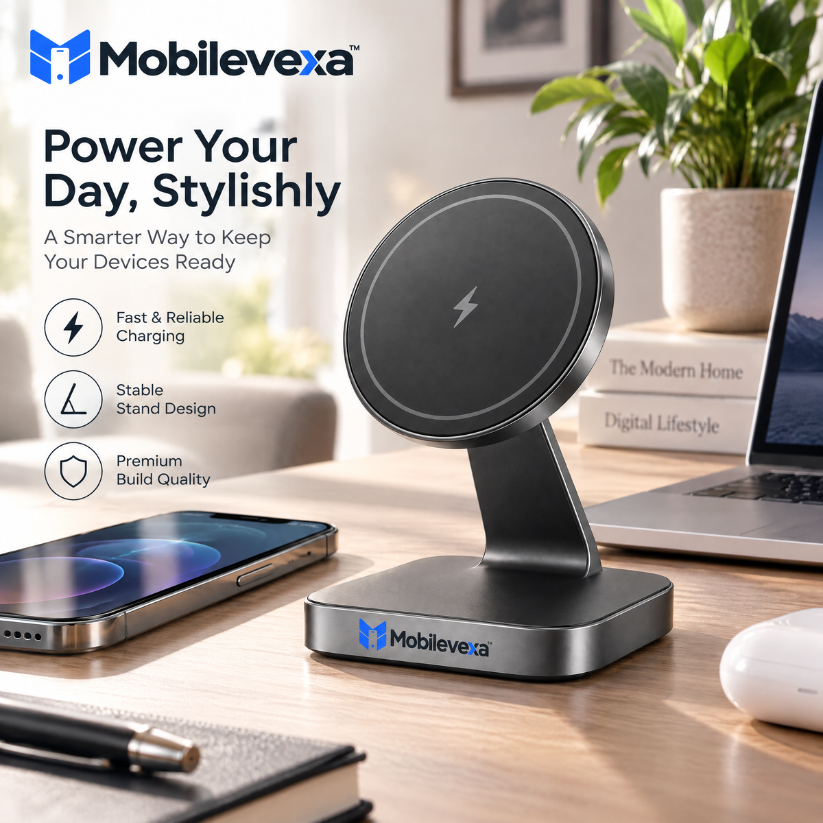 Mobilevexa™ Magnetic Wireless Charging Station