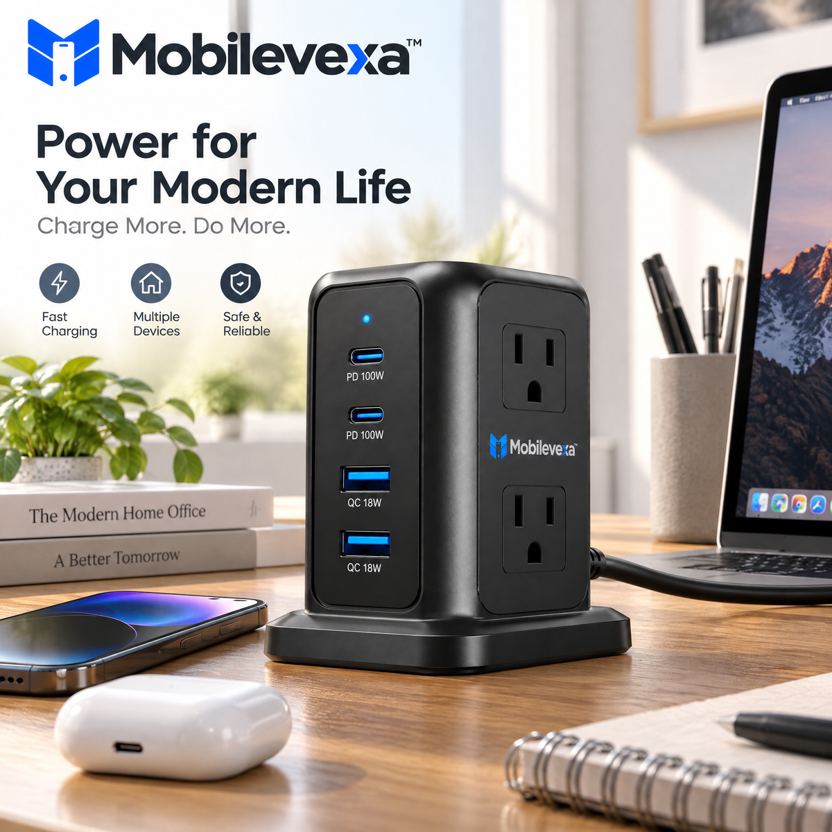 Mobilevexa™ Multi-Port Fast-Charging Power Hub