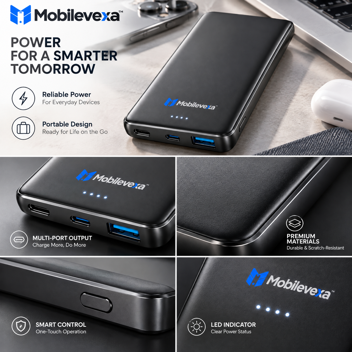 Mobilevexa™ Ultra-Slim Power Bank
